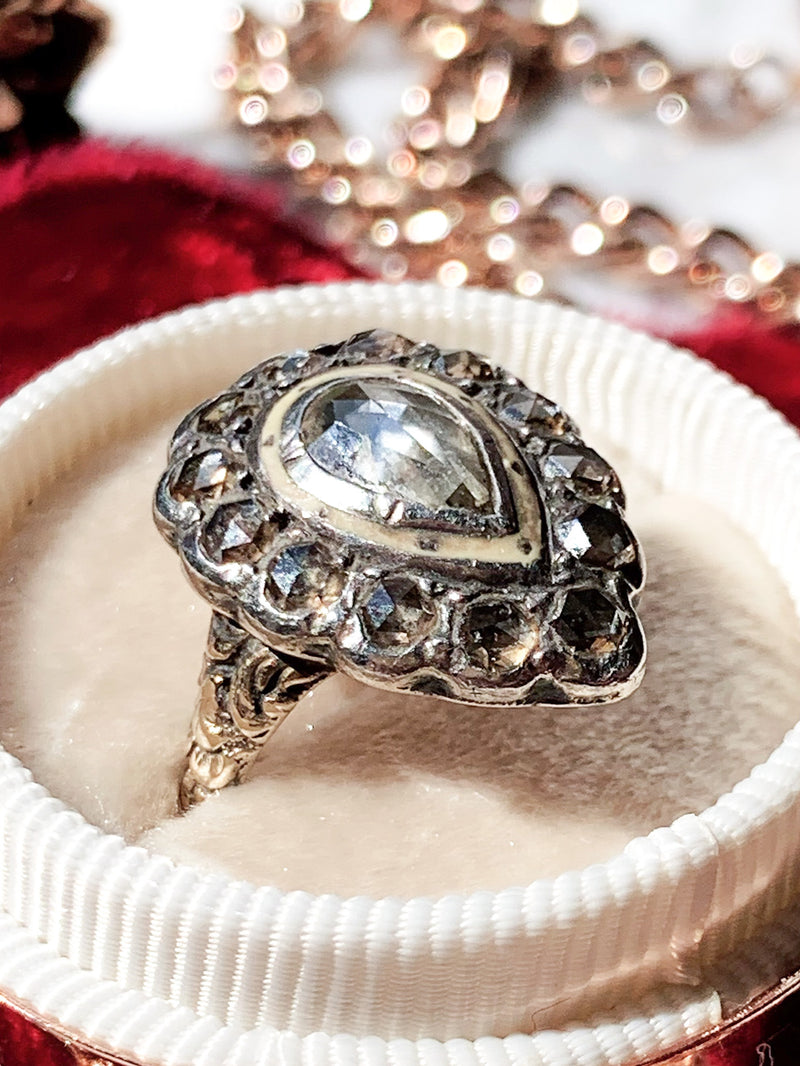 c. 1820 Georgian Regency Diamond Cluster Ring — Heart of Hearts Jewels
